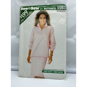 See & Sew Butterick 5983 Miss Top & Skirt Size 6-22 Sewing Pattern Women's Uncut